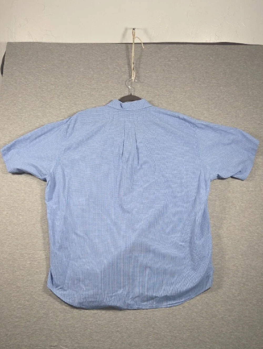 Polo by Ralph Lauren Light Blue Micro-Check Short Sleeve Button-Down Shirt XXL